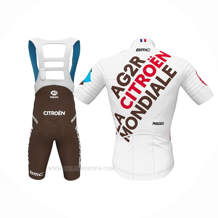 2022 Ropa Ciclismo Ag2r La Mondiale Blanco Mangas Corta y Culotte Corto